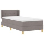 vidaXL Lit à Ressorts avec matelas Taupe 90 x 190 cm tissu