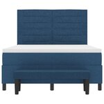 vidaXL Lit à ressorts avec matelas Bleu 140 x 200 cm tissu