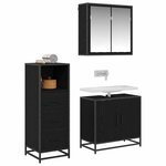 vidaXL Ensemble de mobilier de salle de bain 3 Pièces Chêne noir