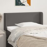 vidaXL Tête de lit avec oreilles Gris 93x16x78/88 cm Similicuir