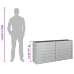 vidaXL Lit surélevé de jardin 160x40x77 cm Acier galvanisé Argenté