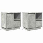 vidaXL Cabinet de chevet avec 2 Pièces Gris béton 50 x 34.5 x 50 cm.