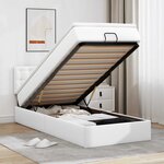 VidaXL Lit ottoman avec matelas blanc 90x190 cm similicuir