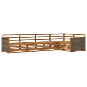 vidaXL Ensemble de canapés d'extérieur 5 Pièces Naturel
