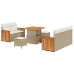 vidaXL Ensemble de canapé de jardin 8 Pièces Beige Poly rotin
