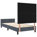 vidaXL Cadre de lit avec tête de lit Gris foncé 90 x 190 cm Velours