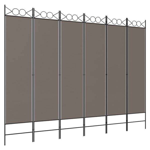 vidaXL Cloison de séparation 6 panneaux Anthracite 240x200 cm Tissu