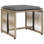 vidaXL Ensemble à manger de jardin et coussins 7 Pièces beige poly rotin