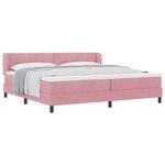 vidaXL Lit à ressorts avec matelas Rose 200 x 200 cm Velours