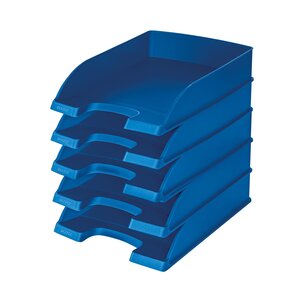 Plus Corbeille à courrier Hauteur 70mm Bleu x 5 LEITZ