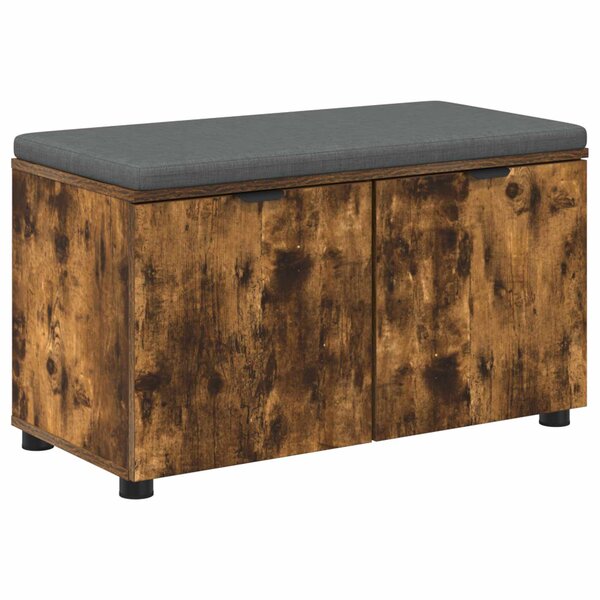 vidaXL Banc d'entrée avec coussin Chêne fumé 80 x 46 x 46 cm