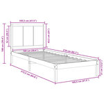 vidaXL Cadre de lit extra long sans matelas 100x210 cm bois massif