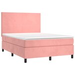 vidaXL Sommier à lattes de lit avec matelas Rose 140x200 cm Velours