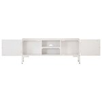 vidaXL Meuble TV Blanc 115x30x46 cm Bois massif de manguier