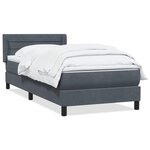 vidaXL Sommier à lattes de lit et matelas gris foncé 80x220 cm velours