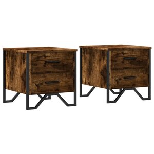 vidaXL Tables de chevet 2 Pièces chêne fumé 40x41x40 cm bois ingénierie