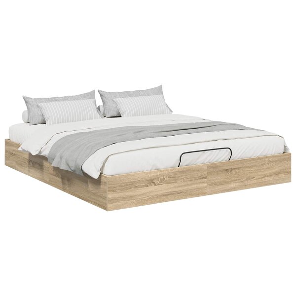 vidaXL Cadre de lit ottoman Chêne Sonoma 193 x 120 x 25 cm