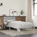 vidaXL Cadre de lit avec tête de lit Sonoma gris 80 x 200 cm