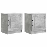 vidaXL Cabinet de chevet 2 Pièces Gris béton 43 x 34 5 x 47 cm