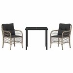 vidaXL Ensemble de salle à manger pour jardin 3 Pièces Gris clair