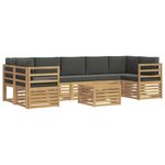 vidaXL Ensemble de canapés d'extérieur 8 Pièces Blanc et anthracite