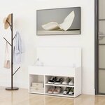 vidaXL Banc à chaussures Blanc 80x30x45 cm Bois d’ingénierie