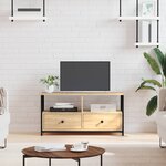 vidaXL Meuble TV chêne sonoma 90x33x45 cm bois d'ingénierie et fer