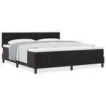 Lit à ressort avec matelas vidaXL Noir Super King Velours
