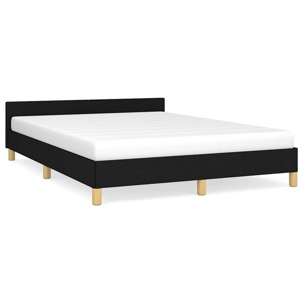 vidaXL Cadre de lit sans matelas noir 140x200 cm tissu