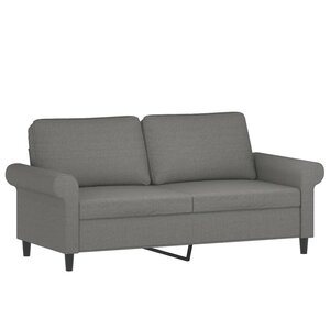 vidaXL Canapé à 2 places Gris foncé 140 cm Tissu