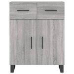 vidaXL Buffet sonoma gris 69 5x34x90 cm bois d'ingénierie