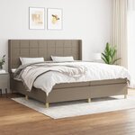 vidaXL Sommier à lattes de lit avec matelas Taupe 200x200 cm Tissu