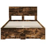 vidaXL Cadre de lit Chêne fumé 120 x 200 cm Bois d'ingénierie