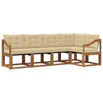 vidaXL Ensemble de canapés d'extérieur 5 Pièces Naturel et Beige