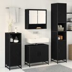 vidaXL Ensemble de mobilier de salle de bain 3 Pièces Chêne noir