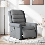 vidaXL Fauteuil inclinable de massage électrique gris foncé tissu