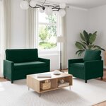 vidaXL Ensemble de Canapés 2 Pièces Vert foncé Velours
