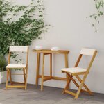 vidaXL Chaises de bistrot d'extérieur 2 Pièces Crème blanc