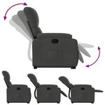 vidaXL Fauteuil inclinable gris foncé tissu microfibre