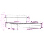 vidaXL Cadre de lit en métal sans matelas chêne fumé 193x203 cm