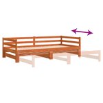 vidaXL Lit de jour avec lit gigogne cire marron 90x190 cm pin massif