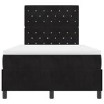 vidaXL Lit à ressorts avec matelas et LEDs noirs 120x190 cm en velours