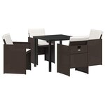 vidaXL Ensemble de salle à manger pour jardin 5 Pièces Marron Poly rotin