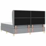 vidaXL Lit à ressorts avec matelas gris foncé 90x190 cm Gris clair
