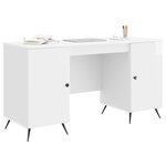 vidaXL Bureau Blanc brillant 142 5 x 50 x 75 cm Bois d'ingénierie