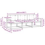 vidaXL Ensemble de canapés d'extérieur 3 pc Blanc et crème Polyester
