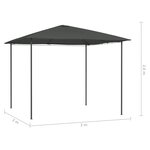 vidaXL Belvédère 3x3x2 6 m Anthracite 160 g/m²