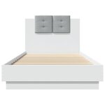 vidaXL Cadre de lit avec LED sans matelas blanc 90x200 cm