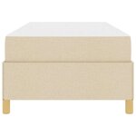 vidaXL Cadre de lit avec matelas Crème 90 x 190 cm tissu