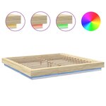 vidaXL Cadre de lit avec lumières LED chêne sonoma 200x200 cm